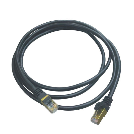 Grippes Cat 6 UTP Patch Cord Cable Gold Metal 24AWG 4Pairs 2 Meters Black