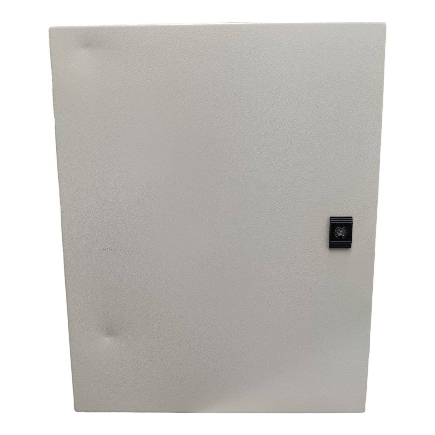 Rectangular gray panel with a small black label on a white background