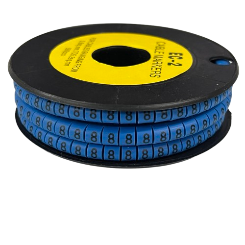 Grippes (8) Cable Marker 3.6mm to 5.2mm Color Blue 1roll 500pcs EC-2B