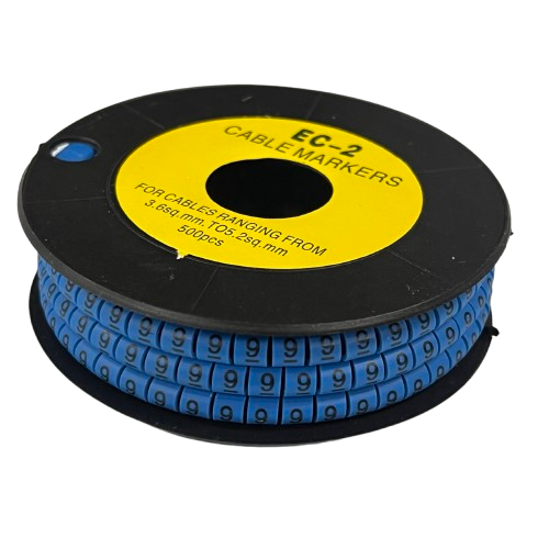 Grippes (9) Cable Marker 3.6mm to 5.2mm Color Blue 1roll 500pcs EC-2B