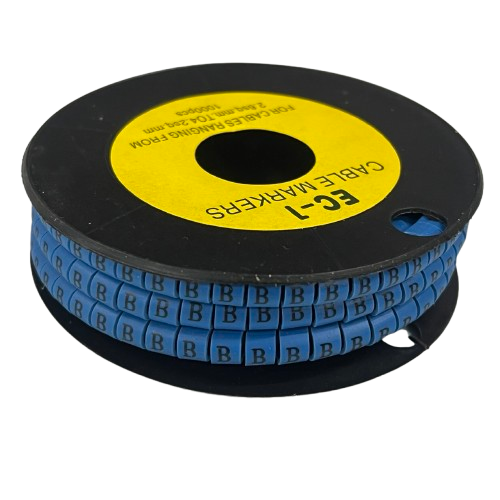 Grippes (B) Cable Marker 3.6mm to 5.2mm Color Blue 1roll 500pcs EC-2B