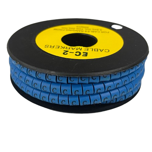 Grippes (C) Cable Marker 3.6mm to 5.2mm Color Blue 1roll 500pcs EC-2B