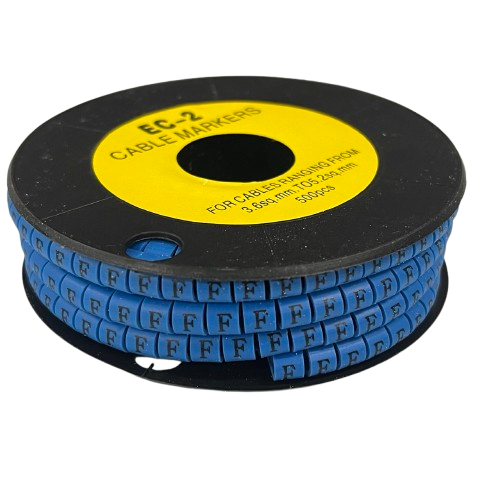 Grippes (F) Cable Marker 3.6mm to 5.2mm Color Blue 1roll 500pcs EC-2B