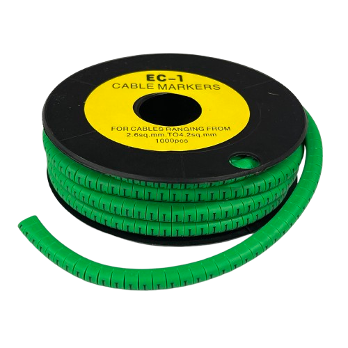 Cable (L) Marker EC-1 Green 2.6mm to 4.2mm 1000pcs 1 Roll EC-1G(L) Wire Tagging