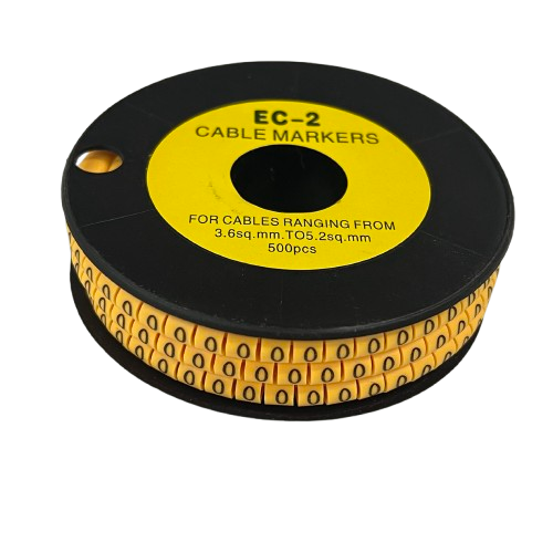 Grippes (O) Cable Marker 3.6mm to 5.2mm Color Yellow 1roll 500pcs) EC-2Y