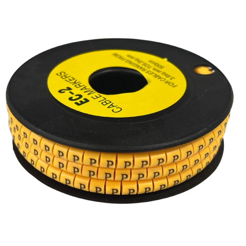 Grippes (P) Cable Marker 3.6mm to 5.2mm Color Yellow 1roll 500pcs) EC-2Y