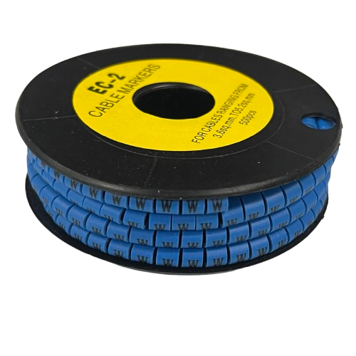 Grippes (W) Cable Marker 3.6mm to 5.2mm Color Blue 1roll 500pcs EC-2B