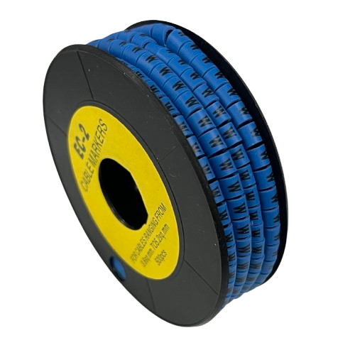 Grippes (W) Cable Marker 3.6mm to 5.2mm Color Blue 1roll 500pcs EC-2B