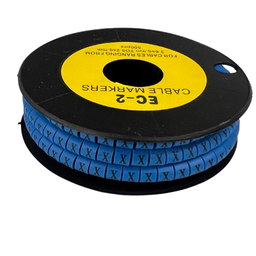 Grippes (X) Cable Marker 3.6mm to 5.2mm Color Blue 1roll 500pcs EC-2B