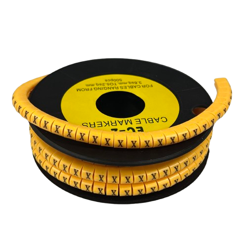 Grippes (X) Cable Marker 3.6mm to 5.2mm Color Yellow 1roll 500pcs) EC-2Y