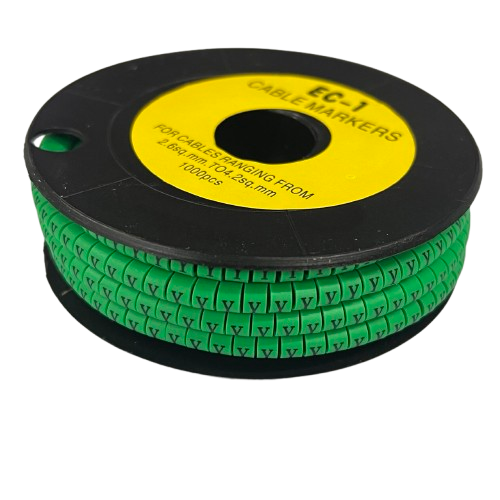 Cable (Y) Marker EC-1 Green 2.6mm to 4.2mm 1000pcs 1 Roll EC-1G(Y)