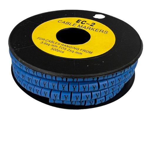 Grippes (Y) Cable Marker 3.6mm to 5.2mm Color Blue 1roll 500pcs EC-2B