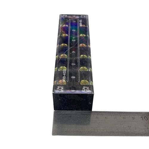 Grippes 100A 6 Pairs Terminal Block clear plastic distribution block with brass screws and ruler