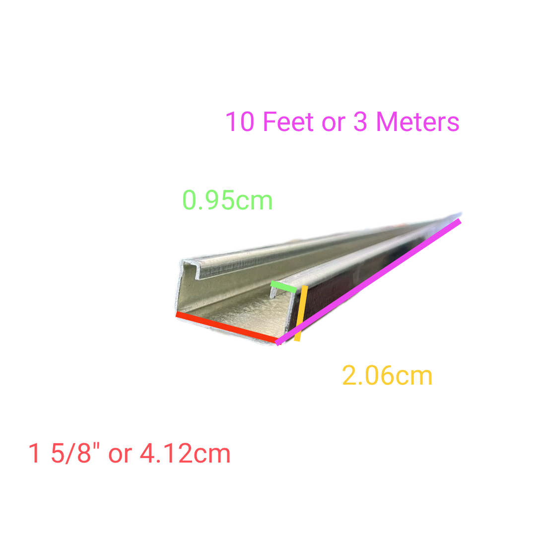McGill 1" 5/8 x 13/16 Unistrut Channel Pre Galvanized 10 Feet (3 Meters) Solid SC-PG4121-16 41mm x 20mm x 1.58mm Thickness