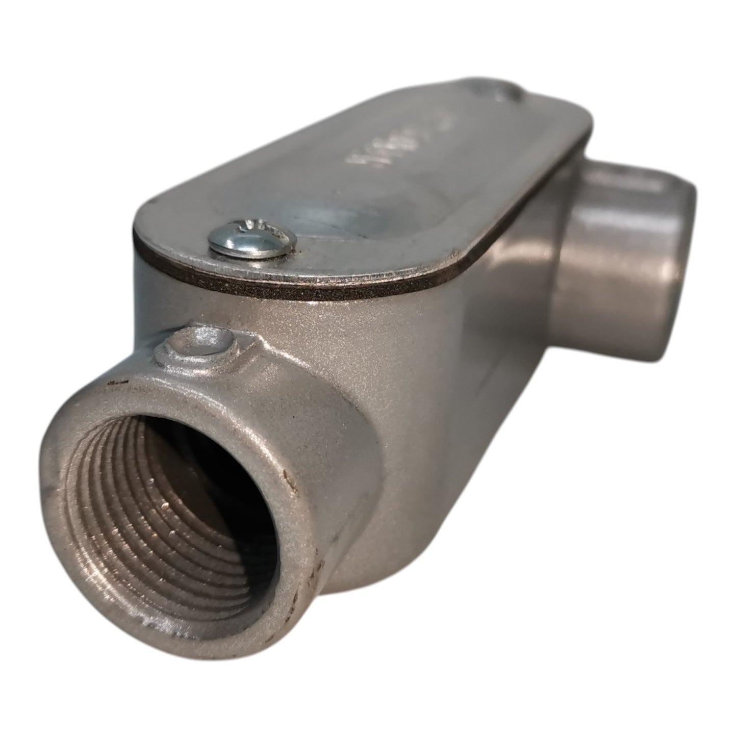 Metal valve or fitting on a white background