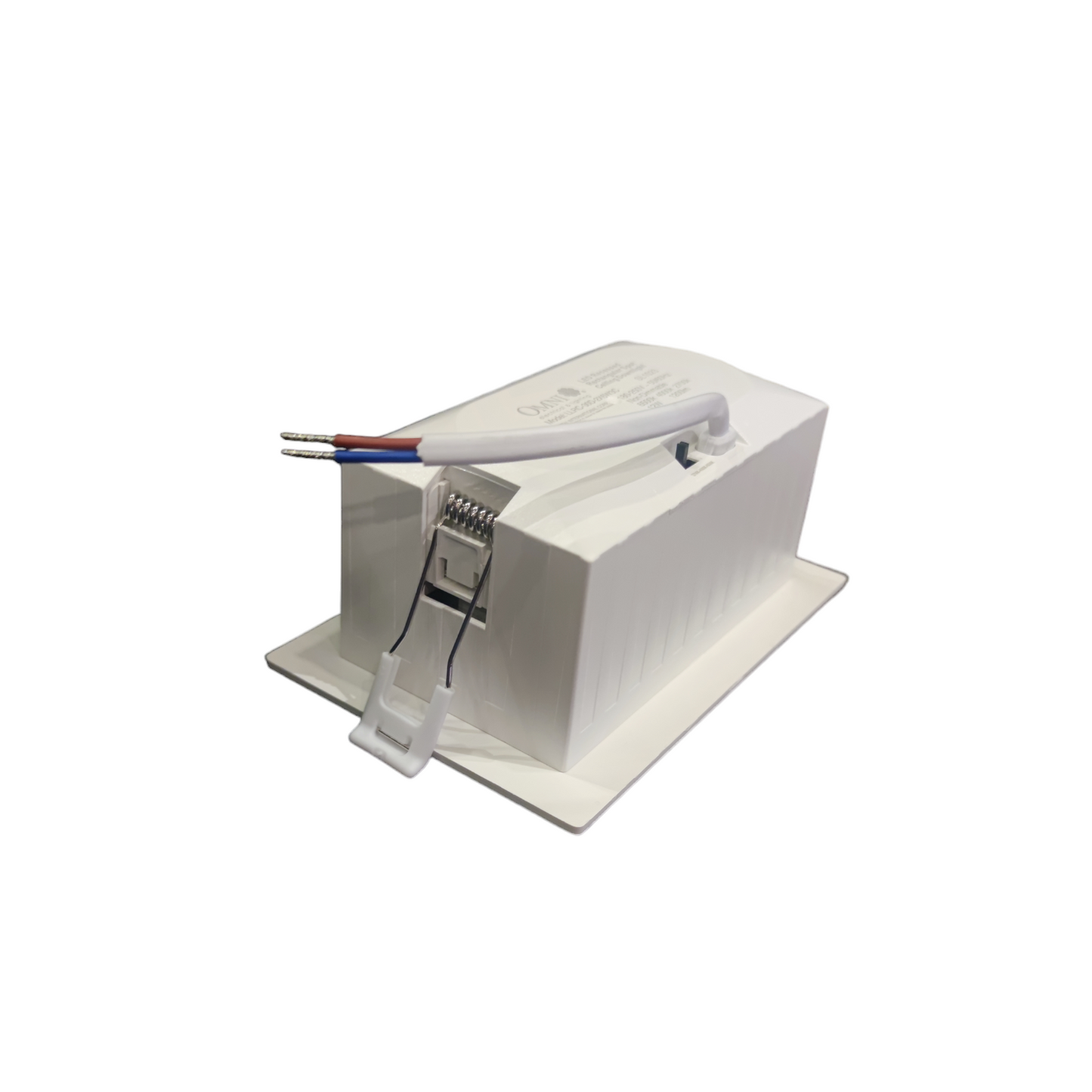 White electronic device with a small screen on a white background