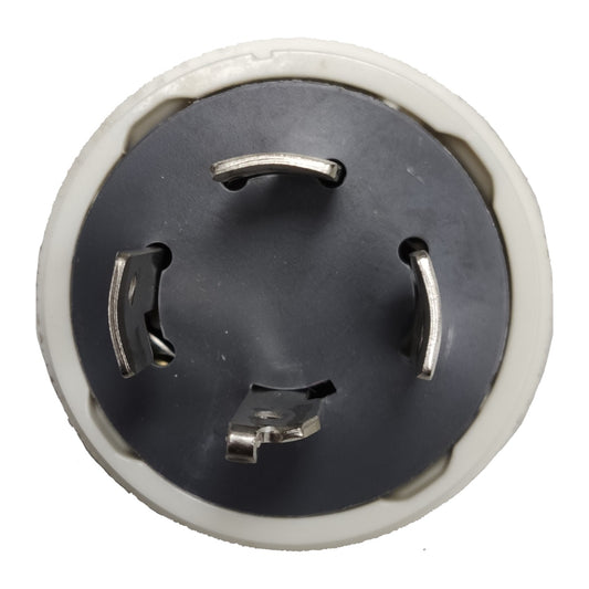 Electrical plug with white housing on a white background Panasonic 20A 250V Twist Lock Plug 3P+E (4P)(ML-3) WF6420 Twistlock Plug Twist to Lock Electx Electrical Supply