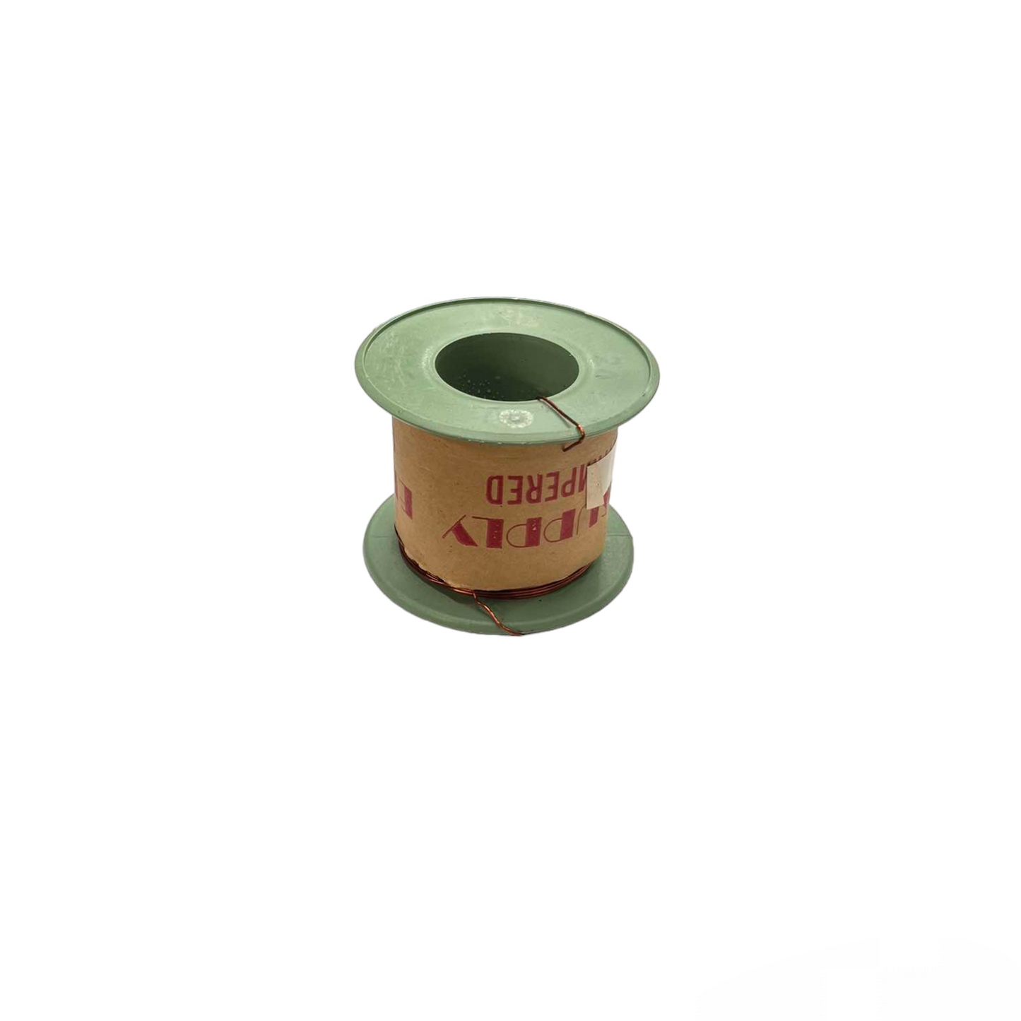Spool of green thread on a white background Philflex 50 Grams Magnet Wire AWG 22 Enameled Copper Wire 0.65mm Heavy Formix Approx 16.67 Meters Per Roll Electx Electrical Supply