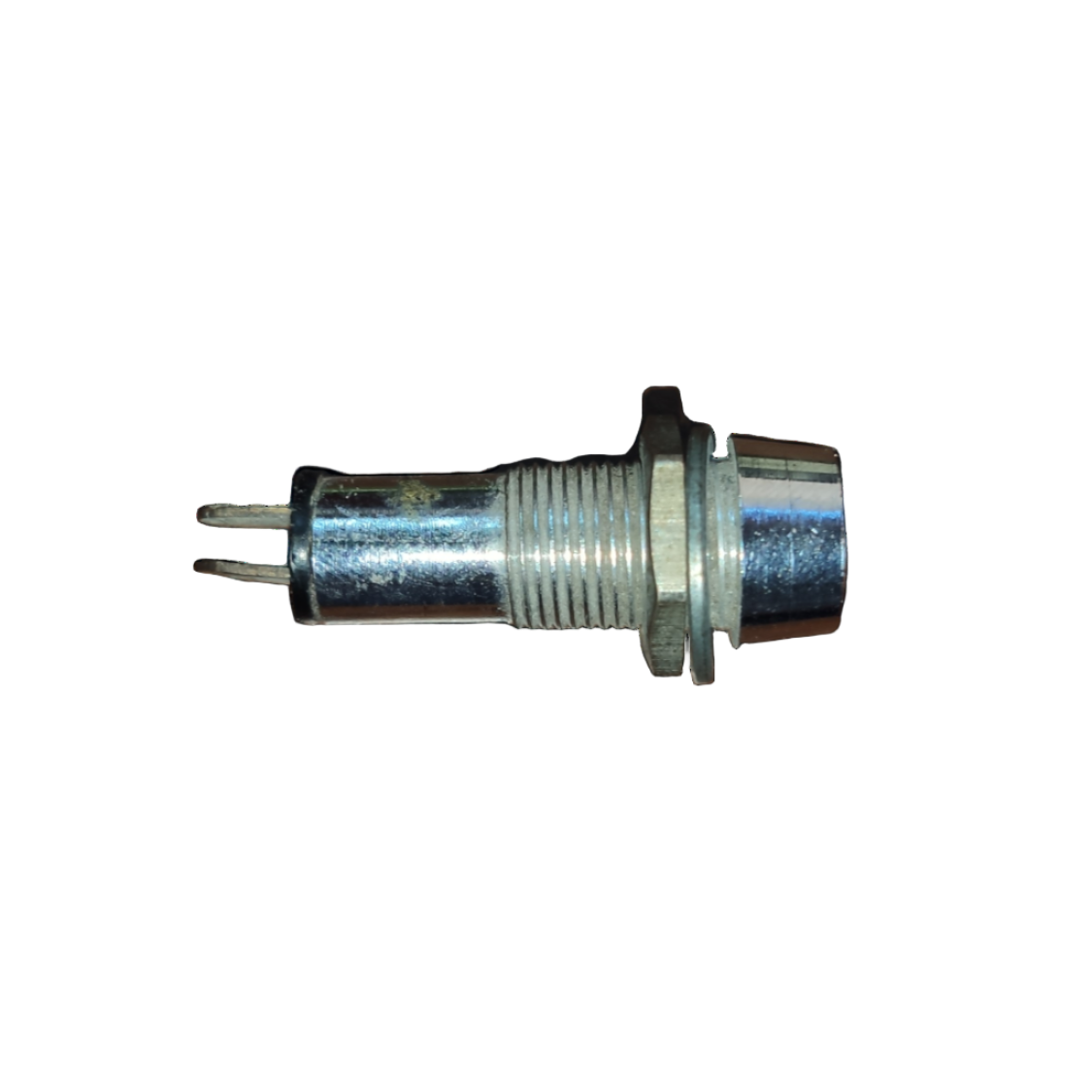 Metallic cylindrical component on a white background Pilot Lamp 8mm 220V Metal Casing Electx Electrical Supply