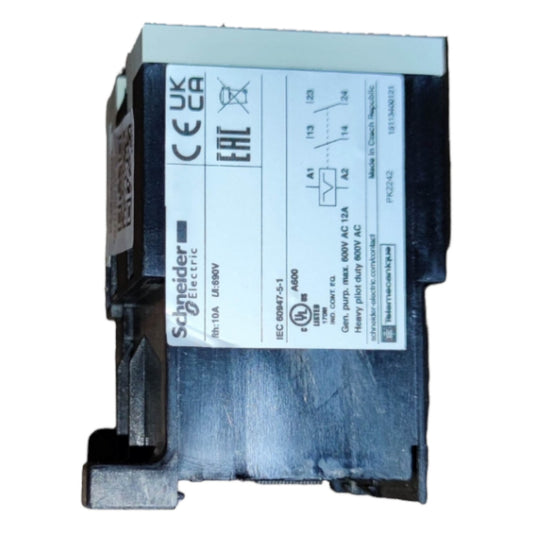 Electrical contactor with Schneider Electric branding on a white background