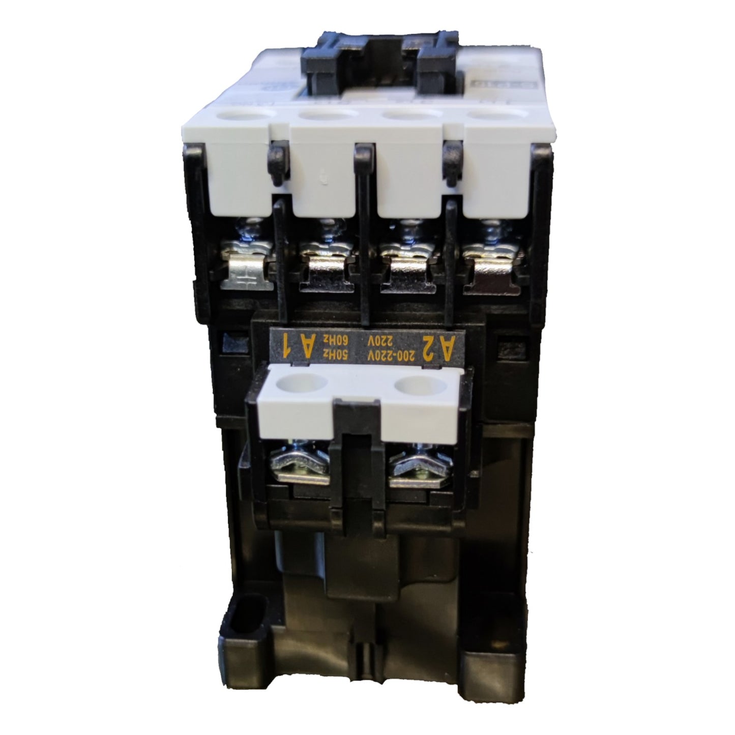 Electrical contactor on a white background