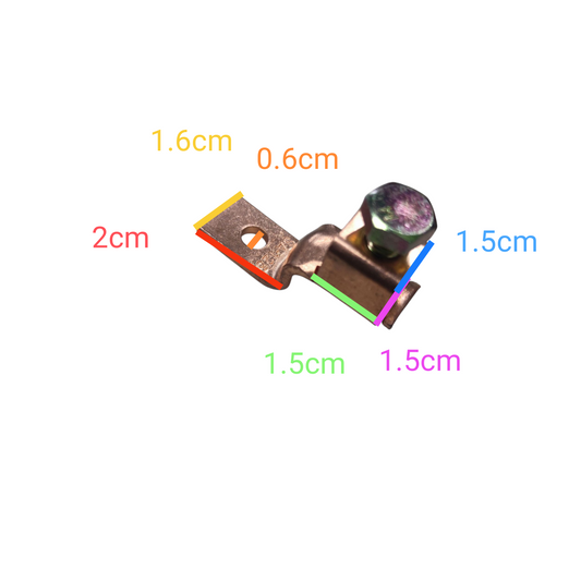 Measurement details of a mechanical component on a white background Solderless Terminal Lugs 38mm-50mm Wire Size Copper, AWG1/0 SA-125