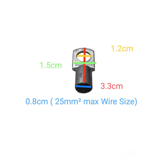 Terminal Lugs Ring Type for 14mm-22mm Wire Size 1.2cm or ½ stud size SC25-12