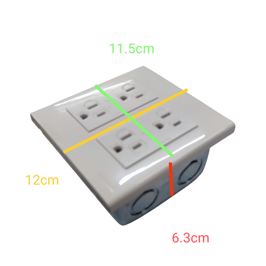 Panasonic 4 Gang Flat Pin Outlet with Ground 16A 220V WEG6806+(2XWEG1512-5)+Utility Box
