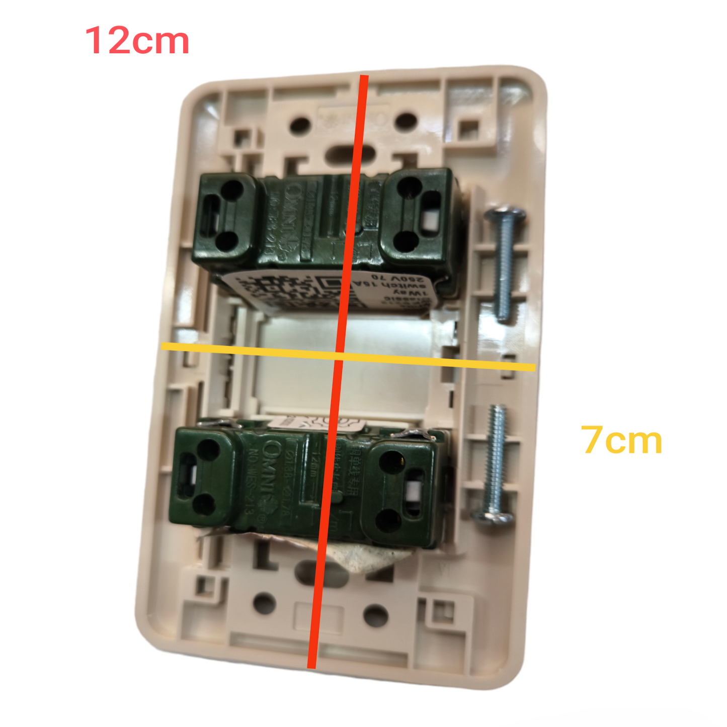 Omni 2 Gang 1 Way Switch 16A 250V with Plate Cover WEP-102+(WES-213x2)