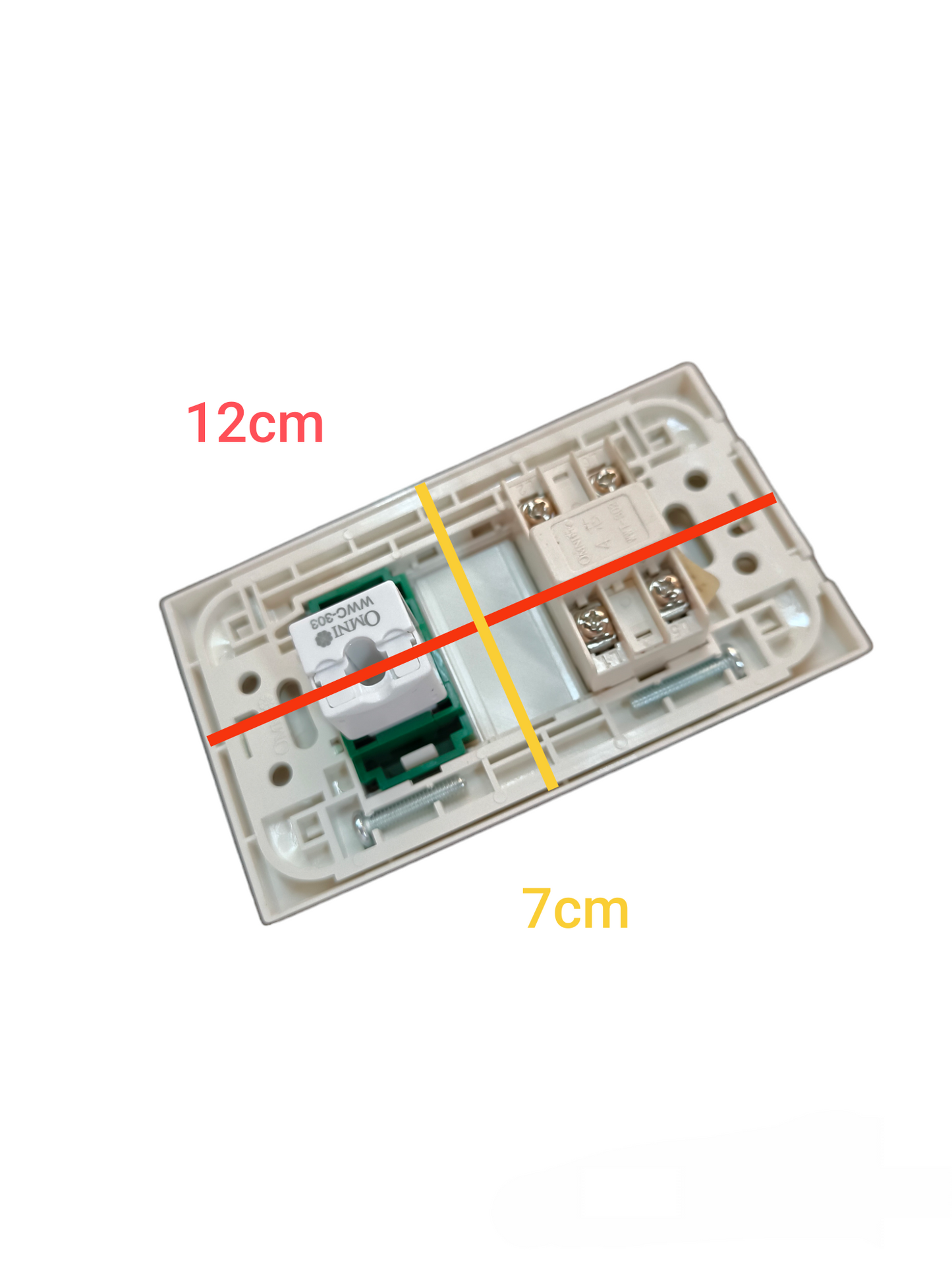 Omni 2 Gang LAN and Telephone Outlet with Plate Cover WWP-112+WWT-302+WWC-303