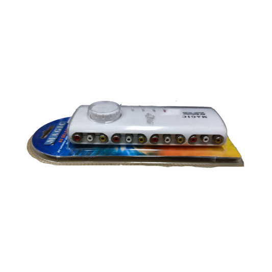 Magic audio video selector switch with multiple input and output ports for versatile connectivity