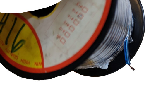 Win brand AWG 16 auto wire transparent insulation spool with blue wire end