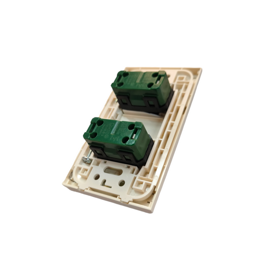 Omni 2 Gang 1 Way Switch with Stainless Plate WWP-112S+(WWS-213x2)