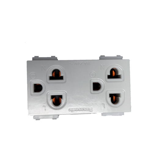 Panasonic Duplex Outlet with Ground Universal 16A 250V (10PCS), Duplex Universal Outlet with Ground, 2 Gang Universal Outlet with Ground WEG15929