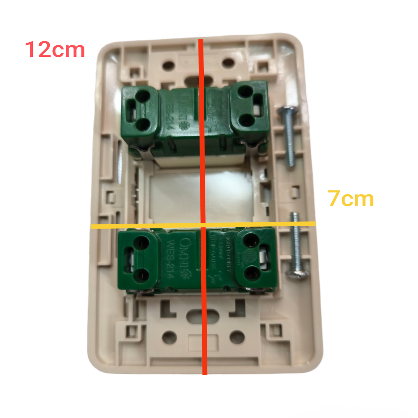 Omni 2 Gang 1 Way Illuminated Switch 16A 250V with Plate Cover WEP-102+(WES-214x2)