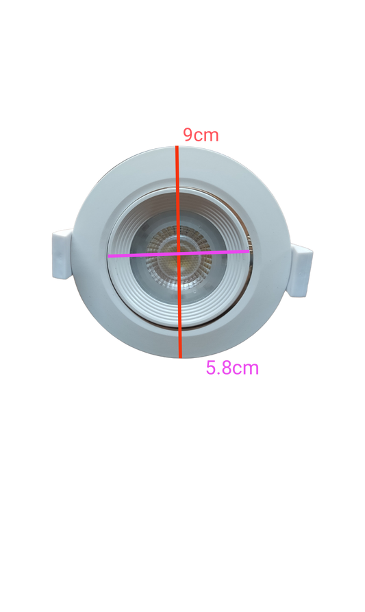 Ecolum 7W Daylight Tiltable Recessed Downlight 3.5 inch 220V 6500K 3.5" LED Downlight Swivel 220V 6500K Flush