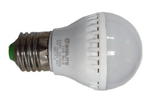 Biglite 3W LED bulb E27 warm white with frosted dome and metal screw base