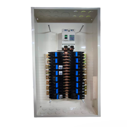 Koten Panel Board 200A 2P Main 16 Branches B-On white metal distribution board with main breaker and 16 branch modules