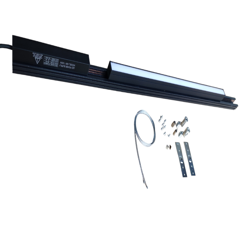 ILLUMIQ TERRA 24W LED Flood Track Light 220V Cool White with mounting accessories and sleek black design