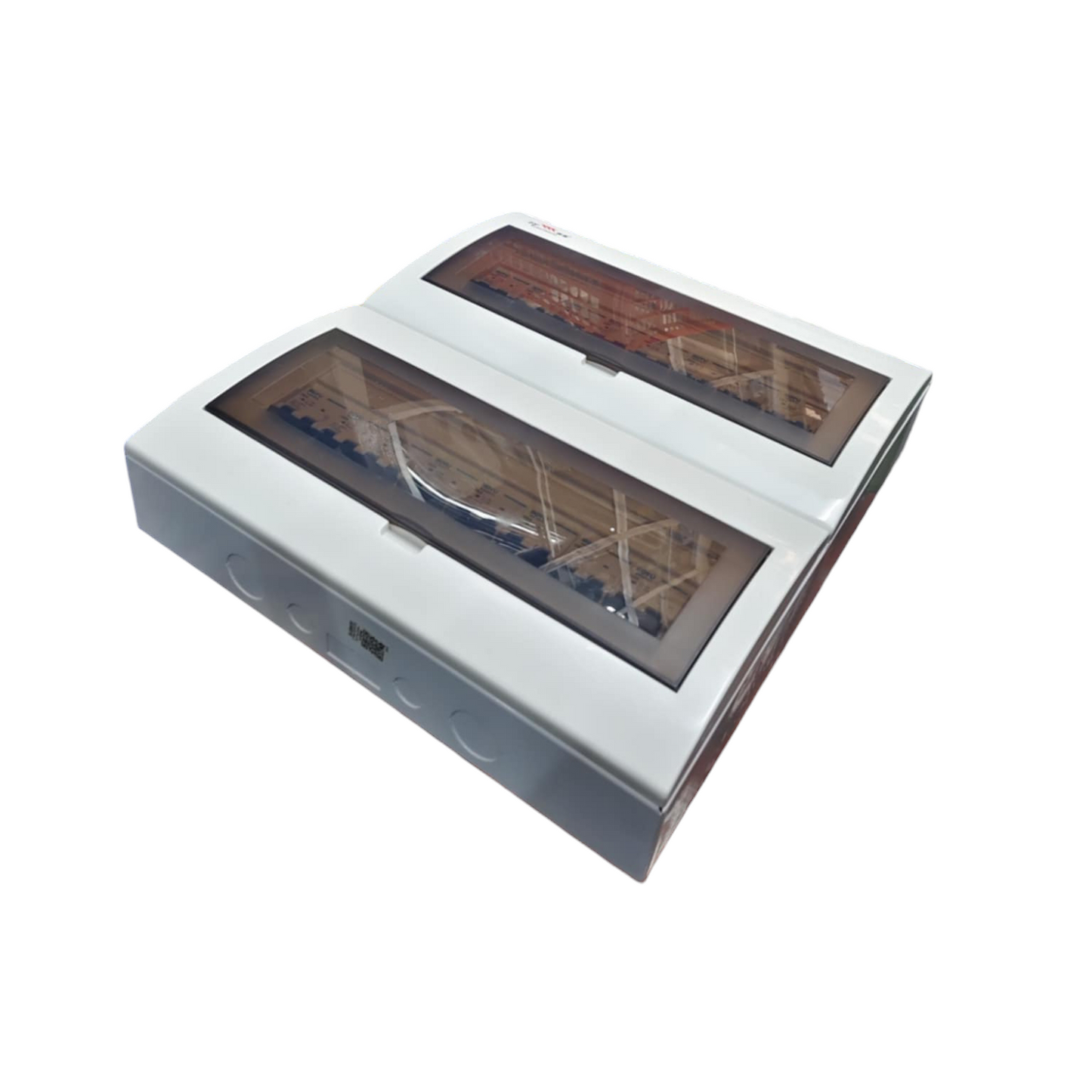 Royu and ZY Breakers Panel Board 50A 2 Pole Main electrical circuitry component with transparent cover