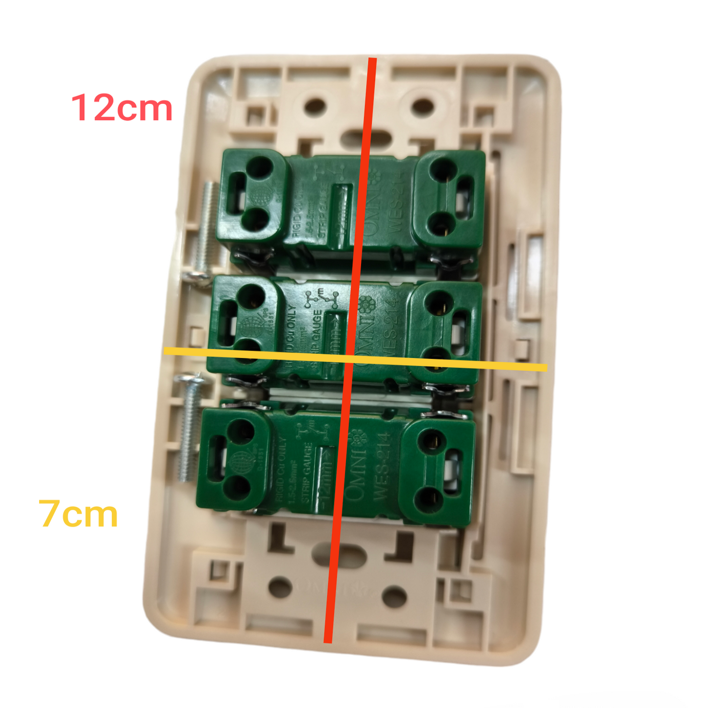 Omni 3 Gang 1 Way Illuminated Switch 16A 250V with Plate WEP-103+(WES-214x3)
