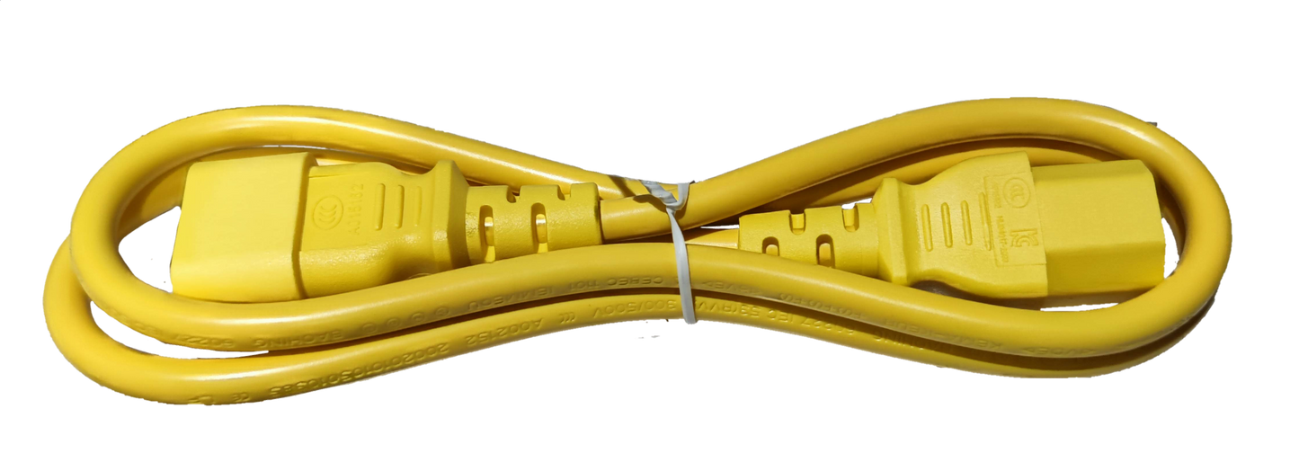 Electx Electrical Supply yellow C13 to C14 Power Cord AWG 16 durable power cable