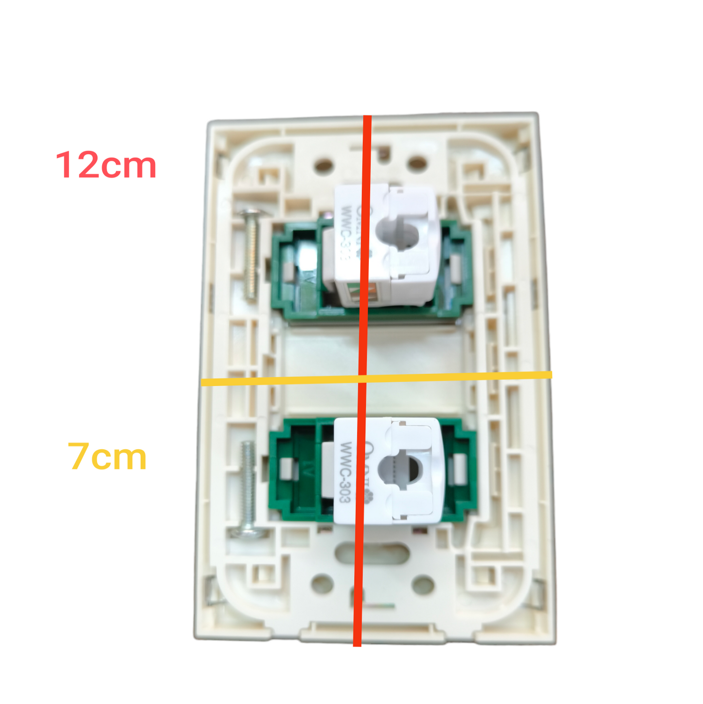 Omni 2 Gang LAN Outlet Wide Series with Stainless Plate Cover WWP-112S+(WWC-303x2)