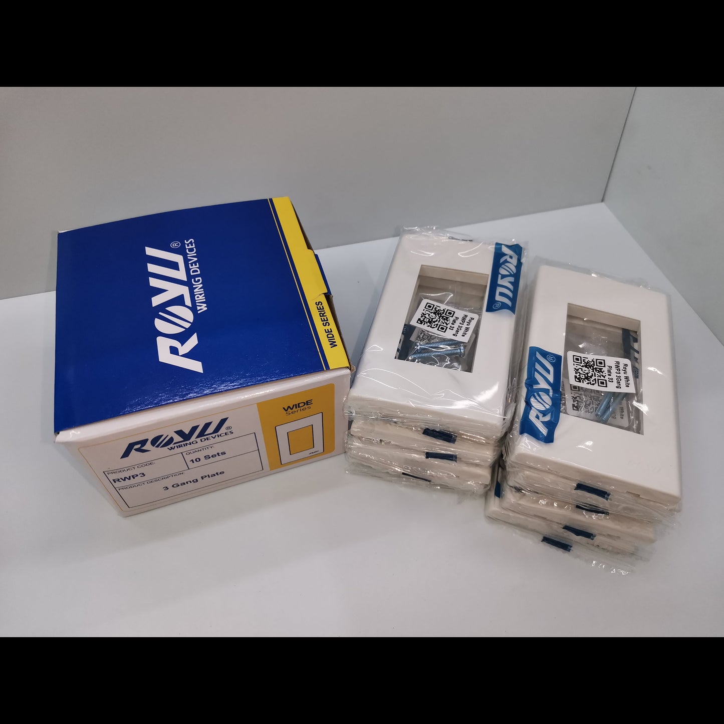 Royu 3 Gang Plate Wide Series 10PCS