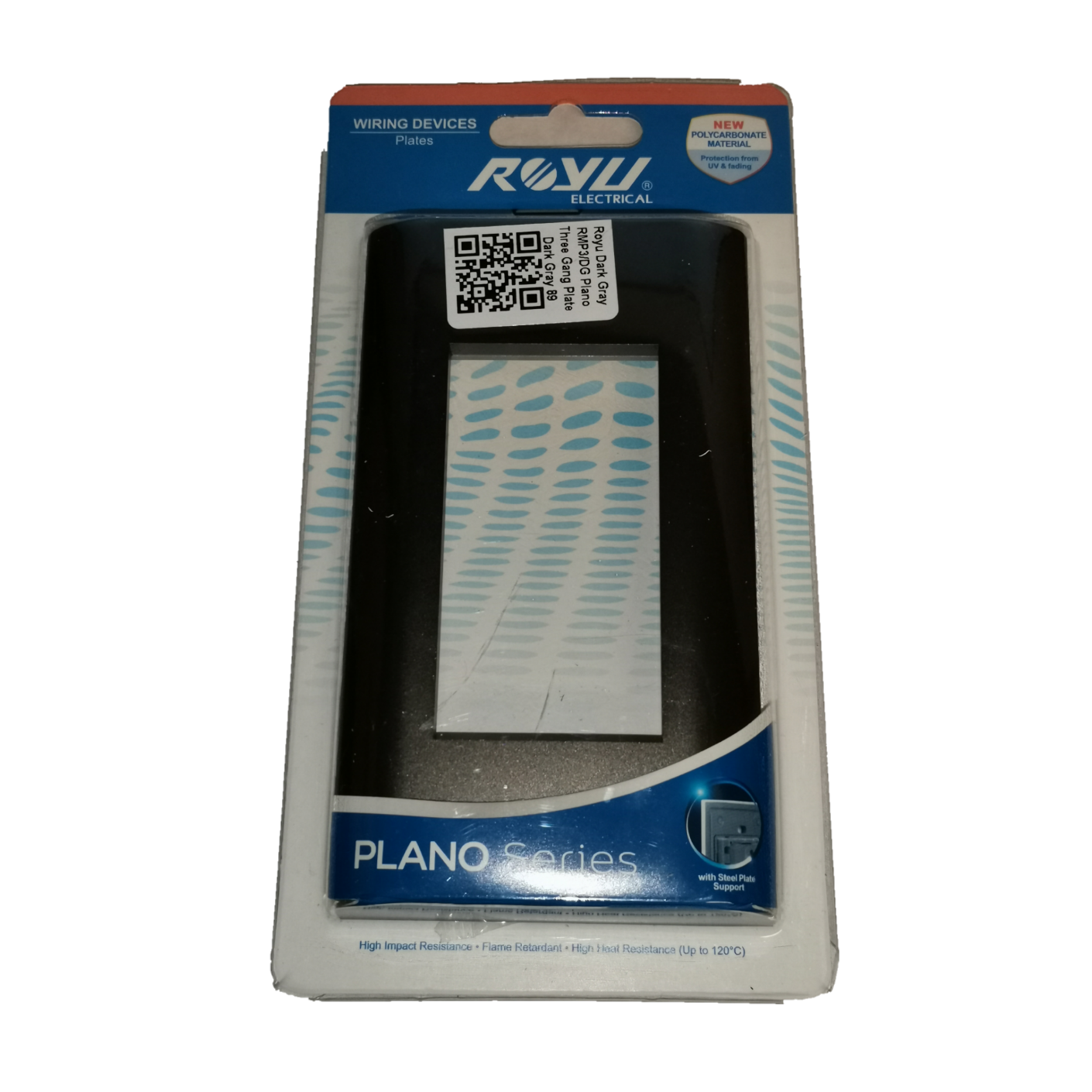 Royu 3 Gang Faceplate Dark Gray, 3Gang Plate