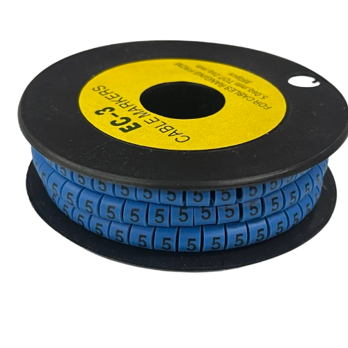 Grippes Cable Marker Blue - 5 Roll for Organized Cable Management Solutions