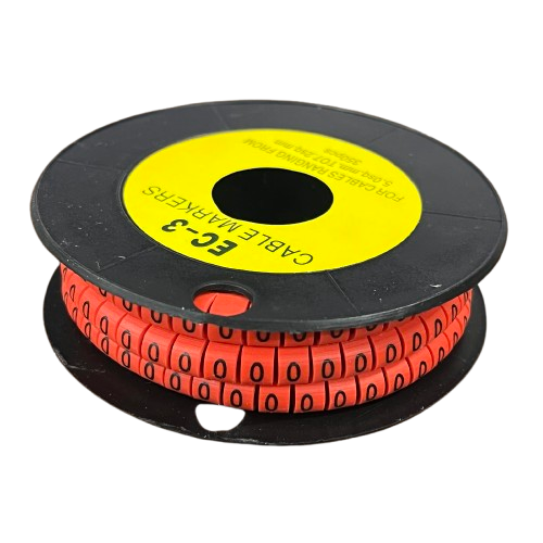 Grippes Cable Marker Red - O on a spool for organized cable management and identification