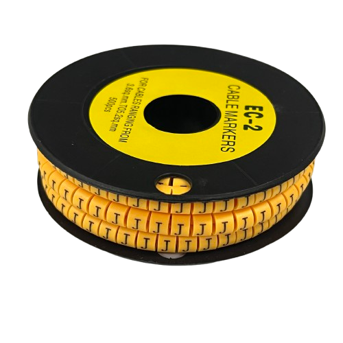 Grippes Cable Marker Yellow - J on a spool for organized cable management and identification
