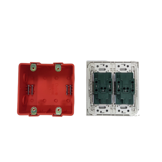 Panasonic 4 Gang Duplex Universal Outlet with Ground 16A 250V WEG6806+(2XWEG15929-5) with Omni Utility Box Flush Type