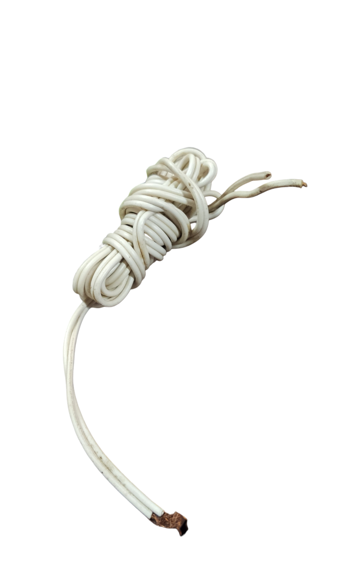 China flat cord AWG 24 white 1.5m coiled for versatile electrical connections and applications